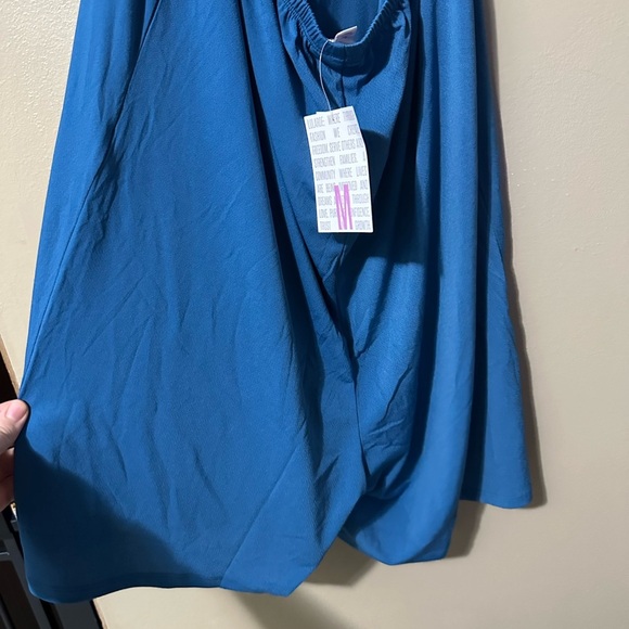 LuLaRoe Blue Romper with Ties and Open Back - Picture 4 of 6